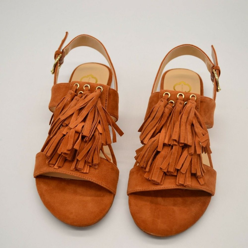 C Wonder Womens Jessica Fringed Sandal Brown NEW - Picture 4 of 6